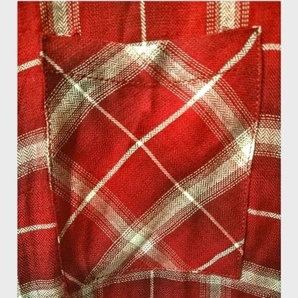 Andree Burgundy & White Plaid Midi Dress. - Picture 4 of 12